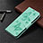 Funda de Cuero Cartera con Soporte Carcasa L02 para Samsung Galaxy F12 Menta Verde