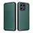 Funda de Cuero Cartera con Soporte Carcasa L02Z para Huawei Honor X8a 4G Verde