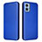 Funda de Cuero Cartera con Soporte Carcasa L02Z para Motorola Moto E22i Azul