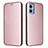 Funda de Cuero Cartera con Soporte Carcasa L02Z para Motorola Moto E22i Oro Rosa