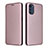 Funda de Cuero Cartera con Soporte Carcasa L02Z para Motorola Moto E32 Oro Rosa