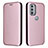 Funda de Cuero Cartera con Soporte Carcasa L02Z para Motorola Moto G31 Oro Rosa