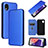 Funda de Cuero Cartera con Soporte Carcasa L02Z para Samsung Galaxy A22 5G SC-56B Azul