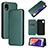 Funda de Cuero Cartera con Soporte Carcasa L02Z para Samsung Galaxy A22 5G SC-56B Verde