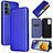 Funda de Cuero Cartera con Soporte Carcasa L02Z para Samsung Galaxy F23 5G Azul