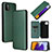 Funda de Cuero Cartera con Soporte Carcasa L02Z para Samsung Galaxy F42 5G Verde