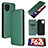 Funda de Cuero Cartera con Soporte Carcasa L02Z para Samsung Galaxy F62 5G Verde