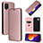 Funda de Cuero Cartera con Soporte Carcasa L02Z para Samsung Galaxy M12 Oro Rosa