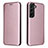 Funda de Cuero Cartera con Soporte Carcasa L02Z para Samsung Galaxy S21 FE 5G Oro Rosa