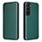 Funda de Cuero Cartera con Soporte Carcasa L02Z para Samsung Galaxy S21 FE 5G Verde