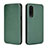 Funda de Cuero Cartera con Soporte Carcasa L02Z para Sharp Aquos Zero5G basic Verde