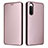 Funda de Cuero Cartera con Soporte Carcasa L02Z para Sony Xperia 10 IV SOG07 Oro Rosa