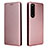 Funda de Cuero Cartera con Soporte Carcasa L02Z para Sony Xperia 5 III Oro Rosa