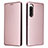 Funda de Cuero Cartera con Soporte Carcasa L02Z para Sony Xperia 5 IV Oro Rosa