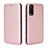 Funda de Cuero Cartera con Soporte Carcasa L02Z para Vivo Y12s Oro Rosa