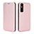 Funda de Cuero Cartera con Soporte Carcasa L02Z para Vivo Y73s 5G Oro Rosa