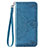 Funda de Cuero Cartera con Soporte Carcasa L03 para Huawei Enjoy 10 Azul