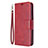 Funda de Cuero Cartera con Soporte Carcasa L03 para Huawei Honor 9A Rojo