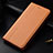 Funda de Cuero Cartera con Soporte Carcasa L03 para LG G8 ThinQ Naranja