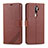 Funda de Cuero Cartera con Soporte Carcasa L03 para Oppo A11 Marron