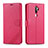 Funda de Cuero Cartera con Soporte Carcasa L03 para Oppo A11 Rosa Roja