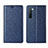 Funda de Cuero Cartera con Soporte Carcasa L03 para Oppo F15 Azul