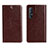 Funda de Cuero Cartera con Soporte Carcasa L03 para Oppo Find X2 Neo Marron