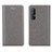 Funda de Cuero Cartera con Soporte Carcasa L03 para Oppo Reno3 Pro Gris