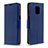 Funda de Cuero Cartera con Soporte Carcasa L03 para Xiaomi Redmi Note 9 Pro Azul