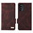 Funda de Cuero Cartera con Soporte Carcasa L03Z para Motorola Moto Edge (2022) 5G Marron