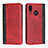 Funda de Cuero Cartera con Soporte Carcasa L04 para Huawei Nova 3e Rojo