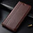 Funda de Cuero Cartera con Soporte Carcasa L04 para LG V50 ThinQ 5G Marron