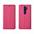 Funda de Cuero Cartera con Soporte Carcasa L04 para Oppo A11X Rosa Roja