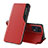 Funda de Cuero Cartera con Soporte Carcasa L04 para Oppo Find X5 5G Rojo