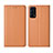 Funda de Cuero Cartera con Soporte Carcasa L04 para Oppo Reno5 Pro 5G Naranja