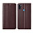 Funda de Cuero Cartera con Soporte Carcasa L04 para Samsung Galaxy M11 Marron