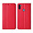 Funda de Cuero Cartera con Soporte Carcasa L04 para Samsung Galaxy M11 Rojo