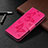 Funda de Cuero Cartera con Soporte Carcasa L04 para Xiaomi Redmi 9 India Rosa Roja