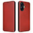 Funda de Cuero Cartera con Soporte Carcasa L04Z para Realme C55 Marron