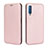 Funda de Cuero Cartera con Soporte Carcasa L04Z para Samsung Galaxy A7 (2018) A750 Oro Rosa