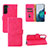 Funda de Cuero Cartera con Soporte Carcasa L04Z para Samsung Galaxy S22 Plus 5G Rosa Roja