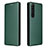 Funda de Cuero Cartera con Soporte Carcasa L04Z para Sony Xperia 1 III Verde