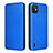 Funda de Cuero Cartera con Soporte Carcasa L04Z para Wiko Y82 Azul