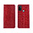 Funda de Cuero Cartera con Soporte Carcasa L05 para Oppo A32 Rojo