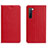 Funda de Cuero Cartera con Soporte Carcasa L05 para Oppo F15 Rojo