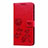 Funda de Cuero Cartera con Soporte Carcasa L05 para Samsung Galaxy M31 Rojo