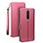 Funda de Cuero Cartera con Soporte Carcasa L05 para Xiaomi Redmi K30i 5G Rosa Roja