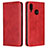 Funda de Cuero Cartera con Soporte Carcasa L06 para Huawei Nova 3e Rojo