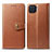 Funda de Cuero Cartera con Soporte Carcasa L06 para Oppo F17 Pro Marron