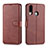 Funda de Cuero Cartera con Soporte Carcasa L06 para Samsung Galaxy A20s Marron